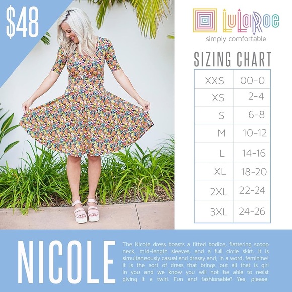 LuLaRoe Nicole Dress - Picture 4 of 4